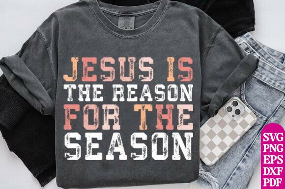 Christian Christmas Cross Jesus SVG for T-Shirt Designs