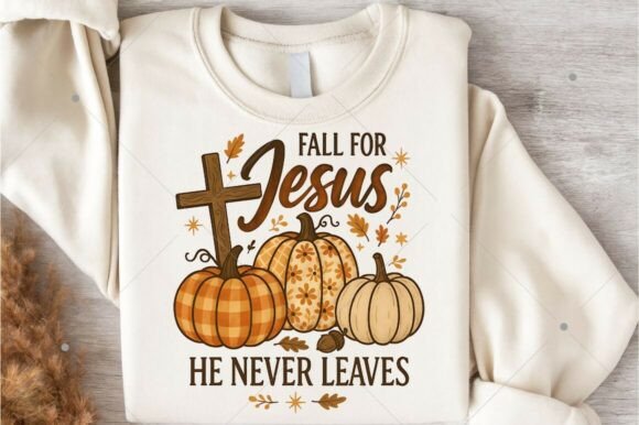 Fall for Jesus PNG: Autumn T-Shirt Designs