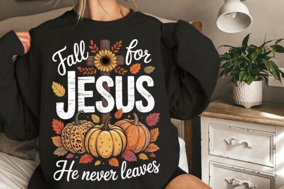 Jesus Autumn Png, Fall Christian Png for T-Shirt Designs