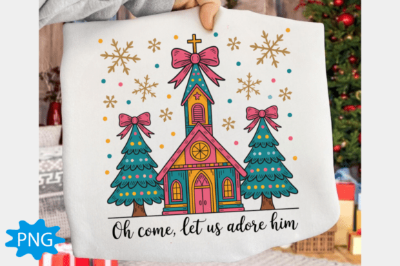 Oh Come Let Us Adore Him, Jesus Christmas T-Shirt Designs