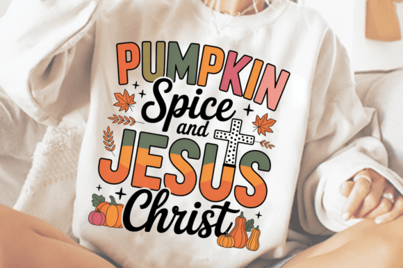 Pumpkin Spice and Jesus Christ PNG Design for T-Shirt Designs
