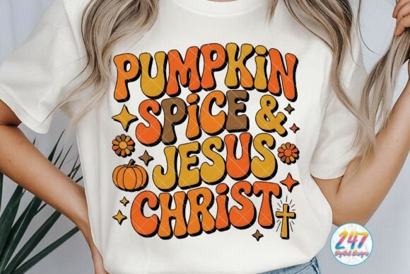 Pumpkin Spice Jesus Christian Fall PNG T-Shirt Designs