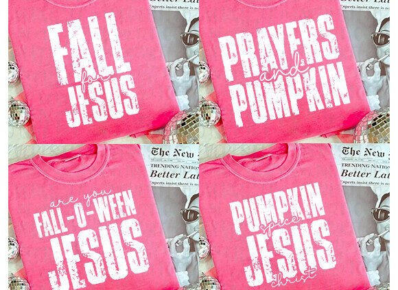 Religious Fall Bundle PNG: Fall for Jesus T-Shirt Designs
